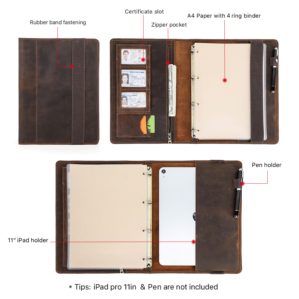 แบบย้อนยุคสุดหรูเคสหนังโน้ตบุ๊ - Ring Binder Box บทวิจารณ์และราคา