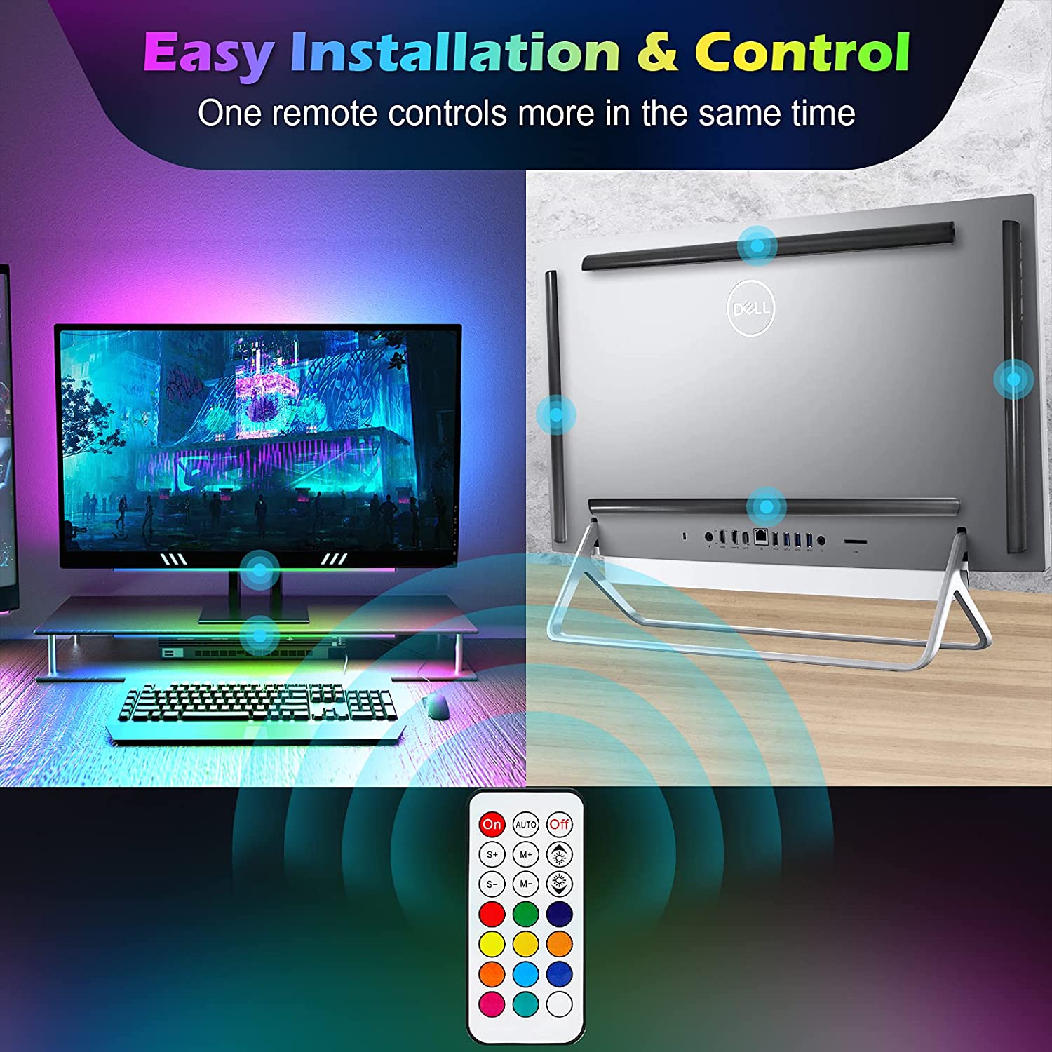 ภายใต้แถบแสงจอภาพ RGB Dreamcol - Setup Desk Monitor บทวิจารณ์และราคา